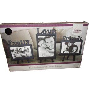 Home Elements 3 Photo Wood Frames with Easel Displays